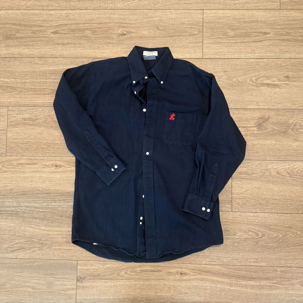 Vintage Disneyland Resort Mickey Mouse Men’s Navy Button Down Shirt